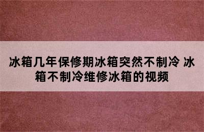 冰箱几年保修期冰箱突然不制冷 冰箱不制冷维修冰箱的视频